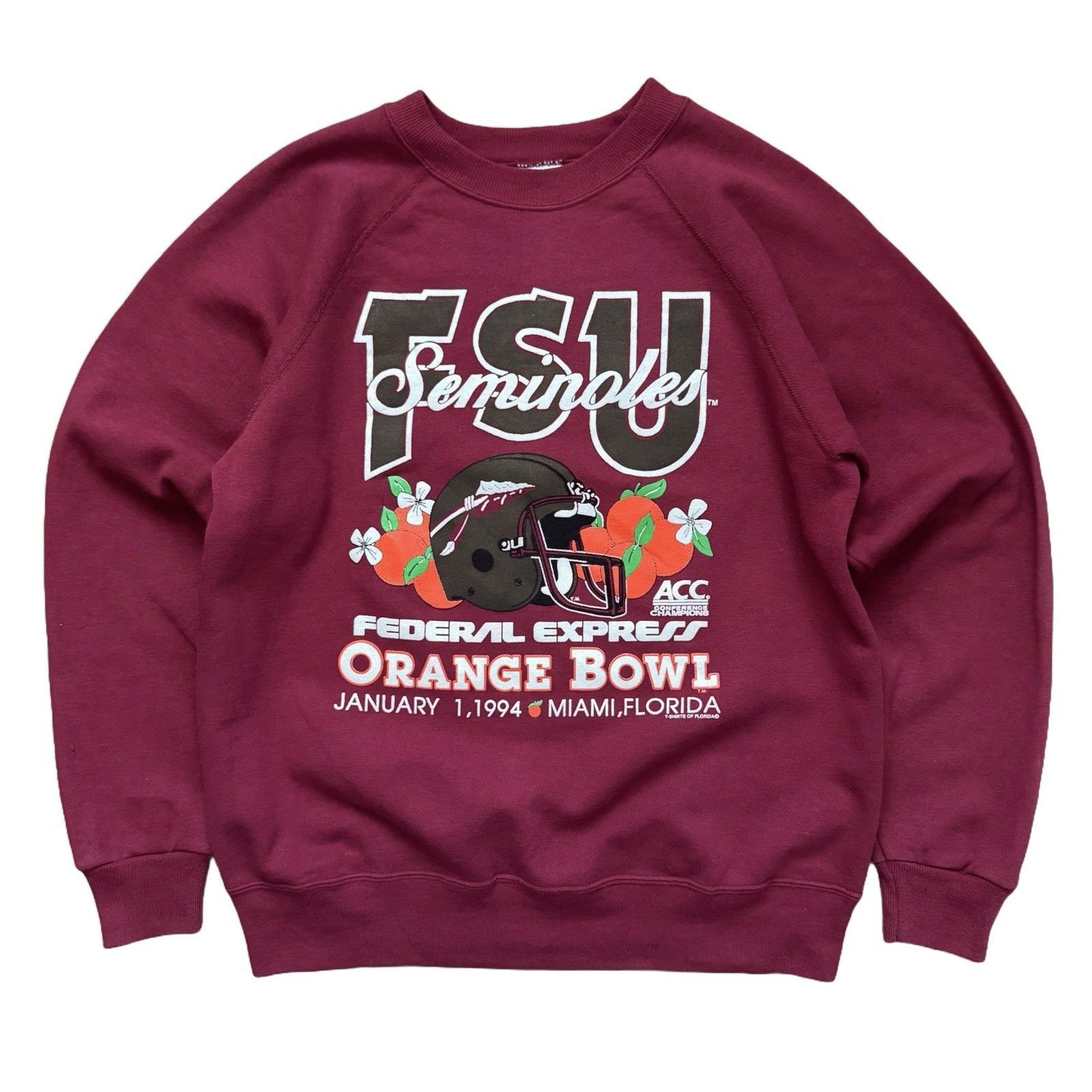 Vintage 90s Florida State Seminoles Orange Bowl Sz L Ncaa Sweatshirt 1994 Rare
